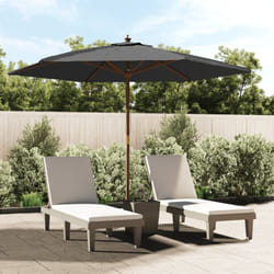 Ombrellone da Giardino con Palo in Legno Antracite 299x240 cm Vidaxl 8632