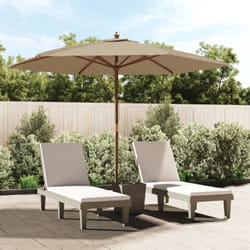Ombrellone da Giardino con Palo in Legno Tortora 299x240 cm Vidaxl 61990