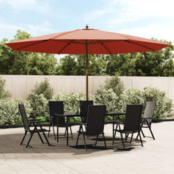 Ombrellone da Giardino con Palo in Legno Terracotta 400x273 cm vidaXL 7212