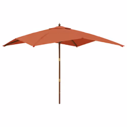 Ombrellone da Giardino Palo in Legno Terracotta 300x300x273 cmcod mxl 126958 - Vista aggiuntiva 2
