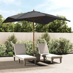 Ombrellone da Giardino con Palo in Legno Nero 300x300x273 cm Vidaxl