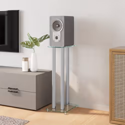 Pedane Casse 2pz Argento Vetro Temperato Design a 3 Pilastricod mxl 80070 - Vista aggiuntiva 3