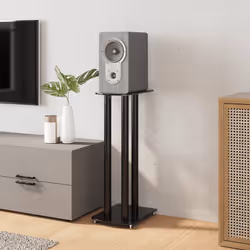 Pedane per Casse 2pz Nero Vetro Temperato Design a 3 Pilastricod mxl 121123 - Vista aggiuntiva 3