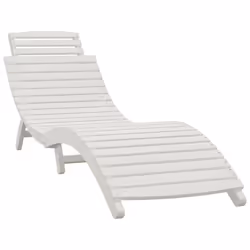 Lettino Prendisole Bianco 184x55x64 cm Legno Massello di Acaciacod mxl 97388