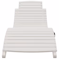 Lettino Prendisole Bianco 184x55x64 cm Legno Massello di Acaciacod mxl 97388