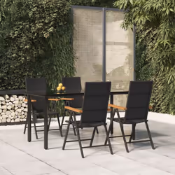 Crea un'estetica avvincente e coesa nel vostro spazio esterno con questo set da pranzo da giardino! Materiale resistente agli ...