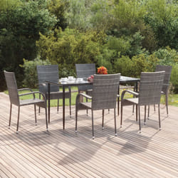 vidaXL Set da Pranzo da Giardino 7 pz Grigio in Polyrattan