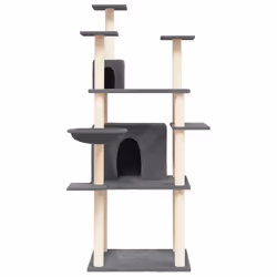 Albero per Gatti con Tiragraffi in Sisal Grigio Scuro 166 cmcod mxl 103201