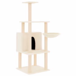 Albero per Gatti con Tiragraffi in Sisal Crema 132 cmcod mxl 79192 - Vista aggiuntiva 2
