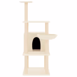 Albero per Gatti con Tiragraffi in Sisal Crema 132 cmcod mxl 79192 - Vista aggiuntiva 3