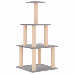 Albero per Gatti con Tiragraffi in Sisal Grigio Chiaro 111 cmcod mxl 97253 - Vista aggiuntiva 2