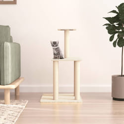 Tiragraffi per gatti, Albero per Gatti con Tiragraffi in Sisal Crema 85, 5 cm Vidaxl