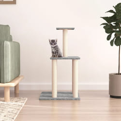 Tiragraffi per gatti, Albero per Gatti con Tiragraffi in Sisal Grigio Chiaro 85, 5 cm Vidaxl