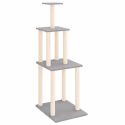 vidaXL Albero per Gatti con Tiragraffi in Sisal Grigio Chiaro 149 cm - Vista aggiuntiva 2