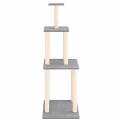 vidaXL Albero per Gatti con Tiragraffi in Sisal Grigio Chiaro 149 cm - Vista aggiuntiva 3