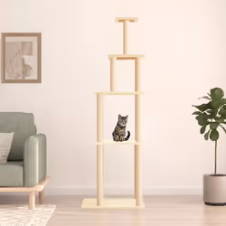 Albero per Gatti con Tiragraffi in Sisal Crema 183 cmcod mxl 97454