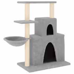 Albero per Gatti con Tiragraffi in Sisal Grigio Chiaro 83 cmcod mxl 71170 - Vista aggiuntiva 2