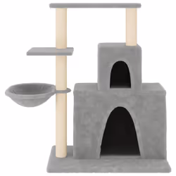 Albero per Gatti con Tiragraffi in Sisal Grigio Chiaro 83 cmcod mxl 71170 - Vista aggiuntiva 3