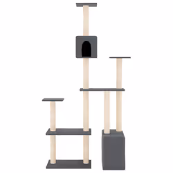 Albero per Gatti con Tiragraffi in Sisal Grigio Scuro 180 cmcod mxl 119148
