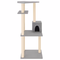 Albero per Gatti con Tiragraffi in Sisal Grigio Chiaro 123 cmcod mxl 95222 - Vista aggiuntiva 3