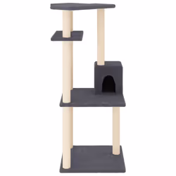 Albero per Gatti con Tiragraffi in Sisal Grigio Scuro 123 cmcod mxl 71173 - Vista aggiuntiva 3