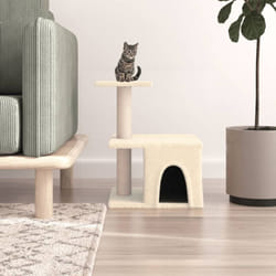 Tiragraffi per gatti, Albero per Gatti con Tiragraffi in Sisal Crema 48 cm Vidaxl