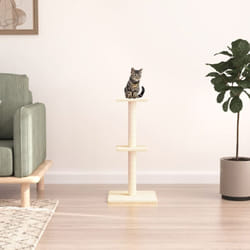 Tiragraffi per gatti, Albero per Gatti con Tiragraffi in Sisal Crema 73 cm Vidaxl