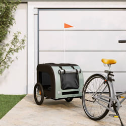 Vidaxl - Rimorchio da Bici per Cani Grigio e Nero Oxford e Ferro