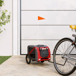 Rimorchio da Bici per Cani Rosso e Grigio Oxford e Ferro vidaXL 92734