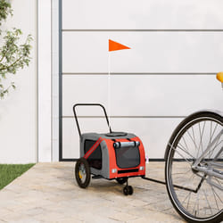vidaXL Rimorchio da Bici per Animali Arancione e Nero Oxford e Ferro