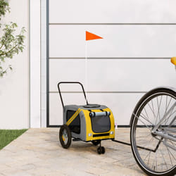 Vidaxl - Rimorchio da Bici per Animali Giallo e Nero Oxford e Ferro 77160