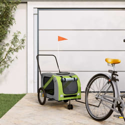 Vidaxl - Rimorchio da Bici per Animali Verde e Grigio Oxford e Ferro