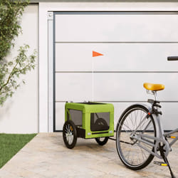 vidaXL Rimorchio da Bici per Animali Verde e Nero Oxford e Ferro