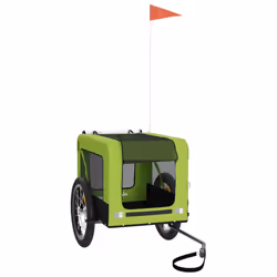 vidaXL Rimorchio da Bici per Animali Verde e Nero Oxford e Ferro - Vista aggiuntiva 2