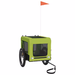 vidaXL Rimorchio da Bici per Animali Verde e Nero Oxford e Ferro - Vista aggiuntiva 3