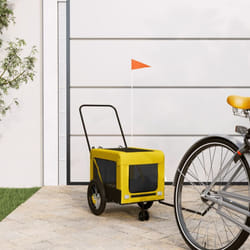 Vidaxl - Rimorchio da Bici per Animali Giallo e Nero Oxford e Ferro 82809