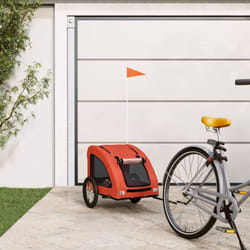 Vidaxl - Rimorchio da Bici per Animali Arancione e Grigio Oxford e Ferro