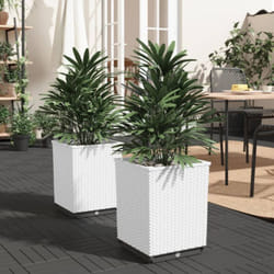 Fioriere 2 pz Bianche 30x30x37 cm in Polipropilene vidaXL 9812