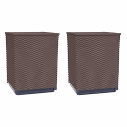 Fioriere 2 pz Marroni 30x30x37 cm in Polipropilenecod mxl 127020 - Vista aggiuntiva 2