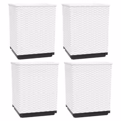Fioriere 4 pz Bianche 30x30x37 cm in Polipropilenecod mxl 106374 - Vista aggiuntiva 2