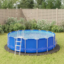 Telo Sotto Piscina Grigio Chiaro Ø396 cm Geotessile Poliestere