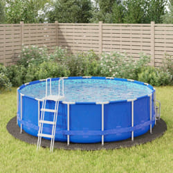 Telo Sotto Piscina Grigio Chiaro Ø428 cm Geotessile Poliestere Vidaxl 17811