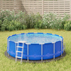 Telo Sotto Piscina Grigio Chiaro Ø244 cm Geotessile Poliestere Vidaxl 964047