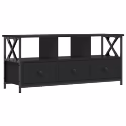 Mobile Porta TV Nero 102x33x45 cm in Legno Multistrato e Ferrocod mxl 127387 - Vista aggiuntiva 2