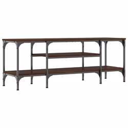 Mobile TV Rovere Marrone 121x35x45 cm Legno Multistrato e Ferrocod mxl 127189 - Vista aggiuntiva 2