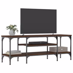 Mobile TV Rovere Marrone 121x35x45 cm Legno Multistrato e Ferrocod mxl 127189 - Vista aggiuntiva 3