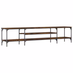 Mobile TV Rovere Fumo 201x35x45 cm in Legno Multistrato e Ferrocod mxl 79021 - Vista aggiuntiva 2