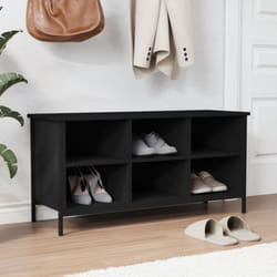 Scarpiera Salvaspazio, Portascarpe Nera 100x35x50 cm in Legno Multistrato Vidaxl