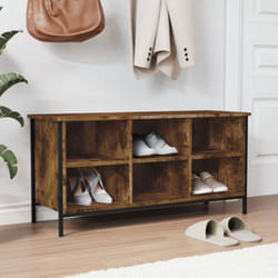 Scarpiera Salvaspazio, Portascarpe Rovere Fumo 100x35x50 cm in Legno Multistrato Vidaxl