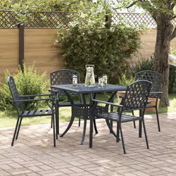 Questo set di sedie da patio in metallo è esattamente ciò che ti serve per gli spazi all'aperto. Progettato per incontri con ...